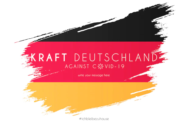 Free Vector | German flag in watercolor splash with support message