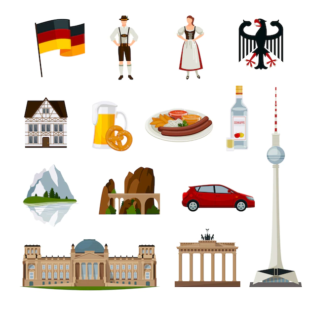 Free Vector | Germany flat icons collection