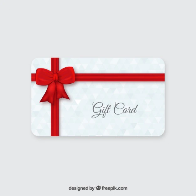Free Vector | Gift card with red ribbon