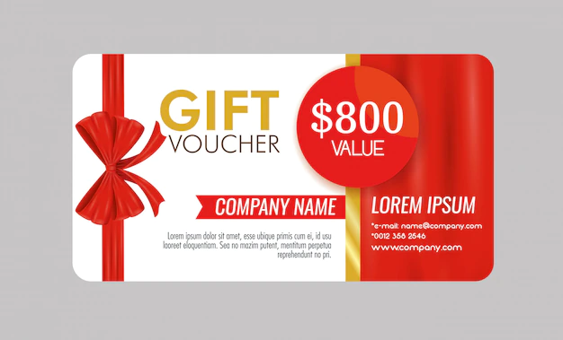 Free Vector | Gift coupon with ribbon and offer
