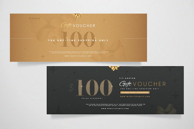 Free Vector | Gift voucher template golden design