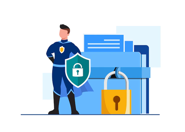 Free Vector | Global data security, personal data security, cyber data security online concept illustration, internet security or information privacy & protection.