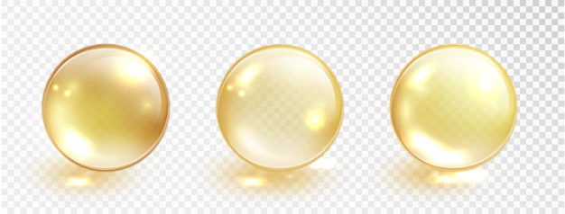 Free Vector | Gold oil bubble set isolated on transparent.