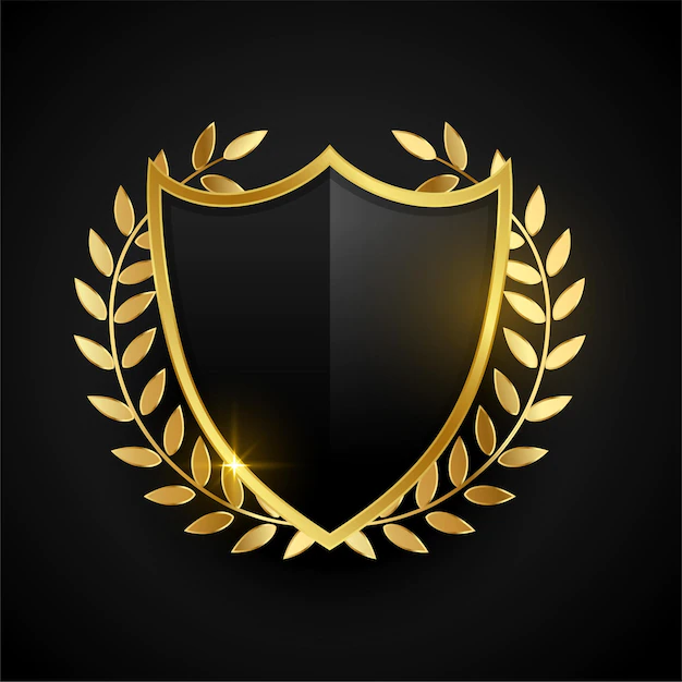 Free Vector | Golden badge or shield with gold leaves