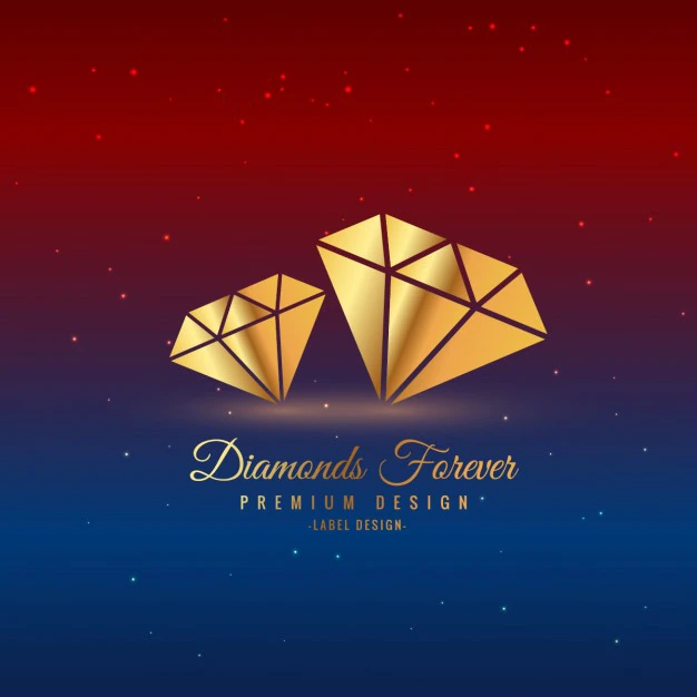 Free Vector | Golden diamonds label