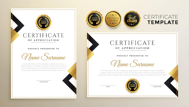 Free Vector | Golden diploma certificate template in premium style
