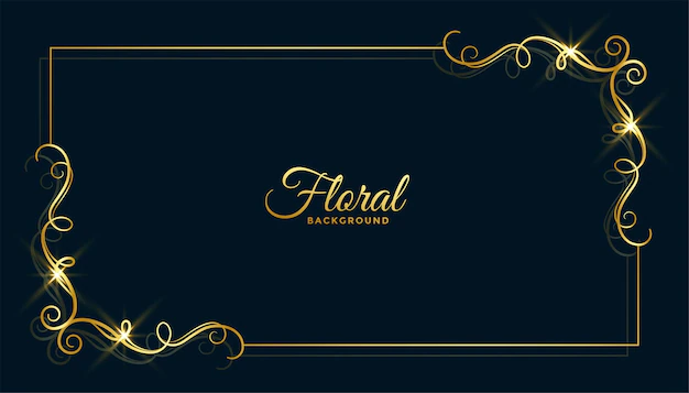 Free Vector | Golden floral frame background design