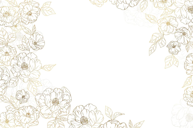 Free Vector | Golden flowers background hand drawn