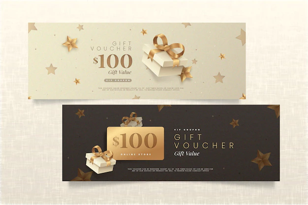 Free Vector | Golden gift voucher template pack