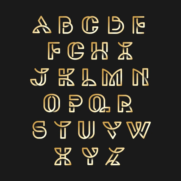 Free Vector | Golden retro alphabets vector set