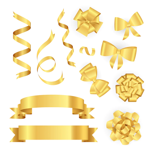 Free Vector | Golden ribbons for gift packing