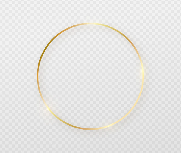Free Vector | Golden round frame with light effects.