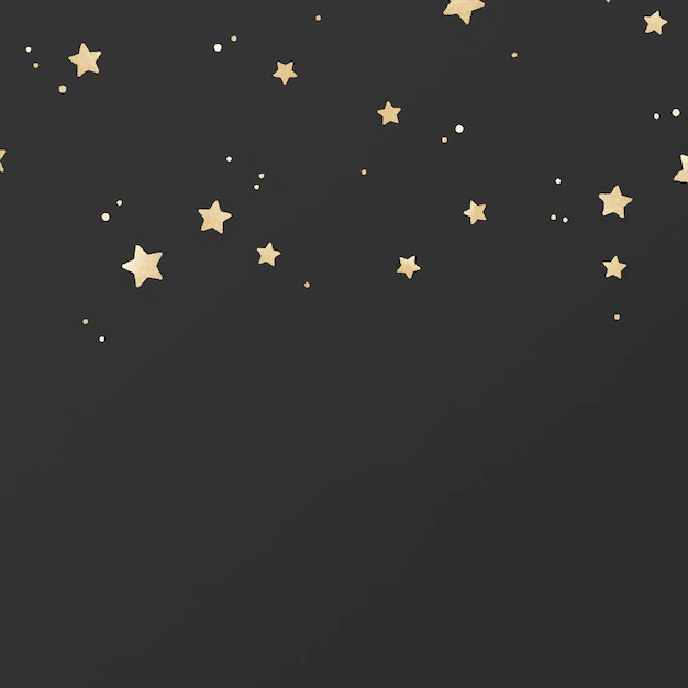 Free Vector | Golden shimmery stars pattern on black background
