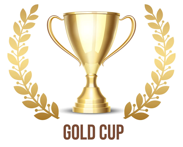 Free Vector | Golden trophy cup with laurel wreath