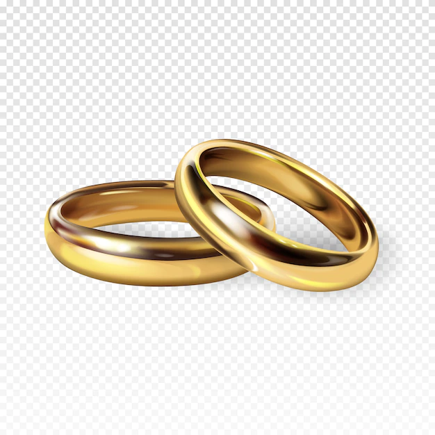 Free Vector | Golden wedding rings 3d realistic illustration for engagement