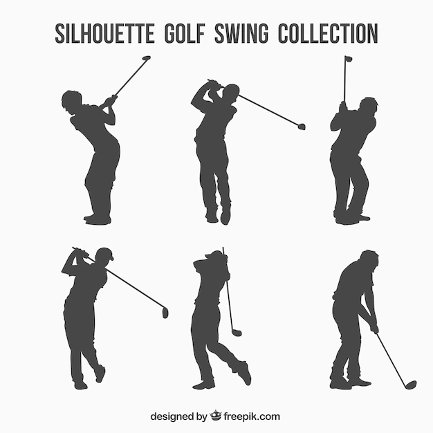 Free Vector | Golf swing silhouette collection