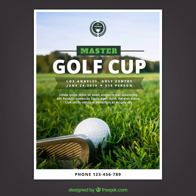 Free Vector | Golf tournament flyer in flat style