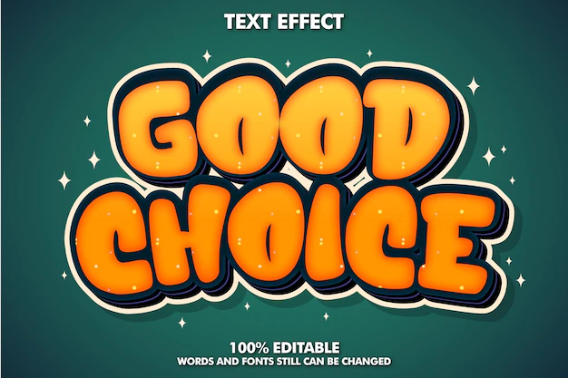 Free Vector | Good choice sticker typographymodern youth style editable text effects