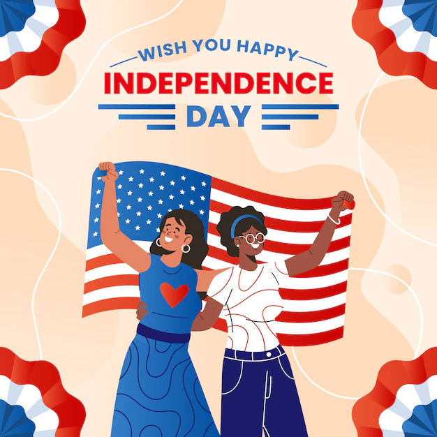 Free Vector | Gradient 4th of july americans illustration
