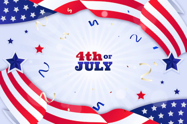 Free Vector | Gradient 4th of july background with american flag