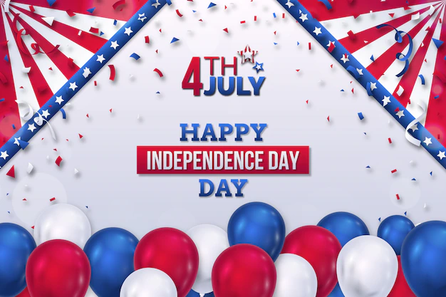 Free Vector | Gradient 4th of july background with balloons