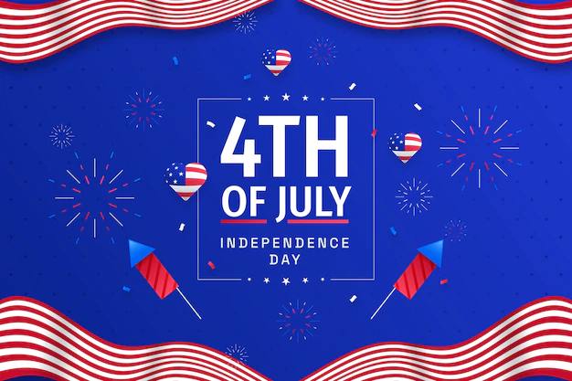 Free Vector | Gradient 4th of july background with fireworks