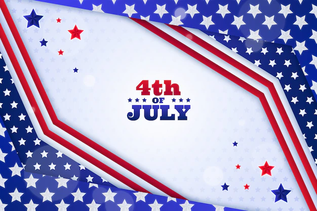 Free Vector | Gradient 4th of july background with flag