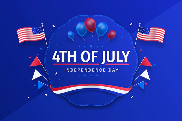 Free Vector | Gradient 4th of july background with flags