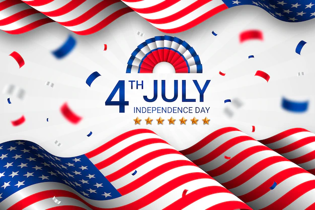 Free Vector | Gradient 4th of july background with moving flags