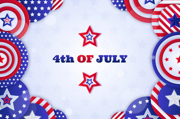 Free Vector | Gradient 4th of july background with stripes and dots