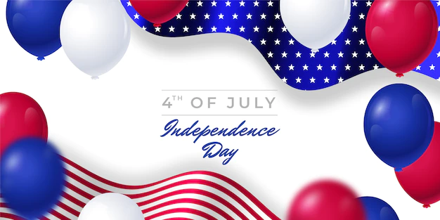 Free Vector | Gradient 4th of july banner with balloons