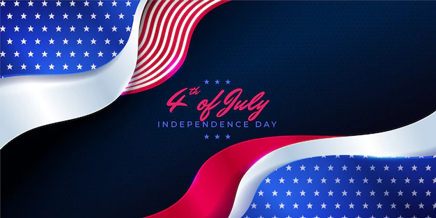 Free Vector | Gradient 4th of july banner with dots and stripes