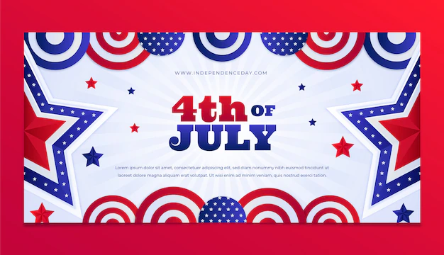 Free Vector | Gradient 4th of july banner with star shapes