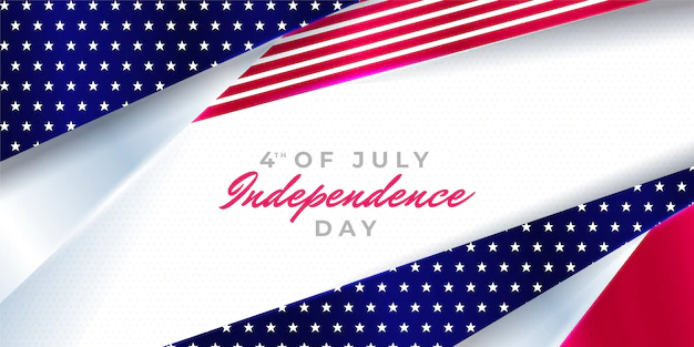 Free Vector | Gradient 4th of july banner with stripes and dots