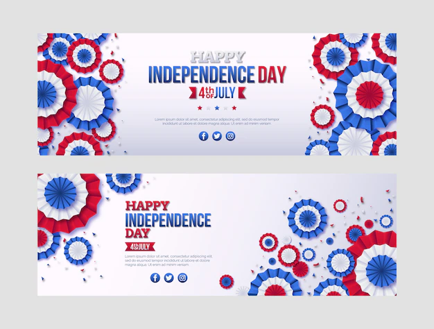 Free Vector | Gradient 4th of july banners template