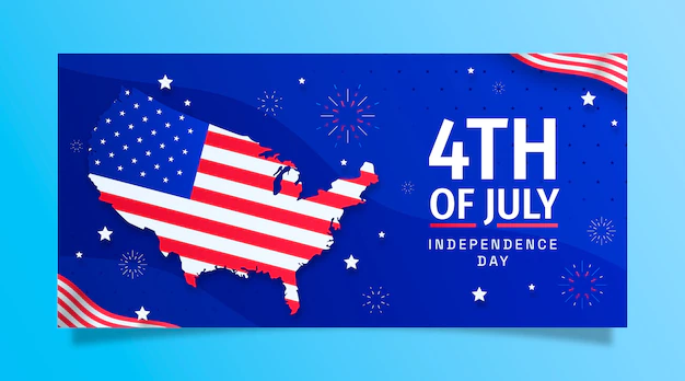 Free Vector | Gradient 4th of july horizontal banner template