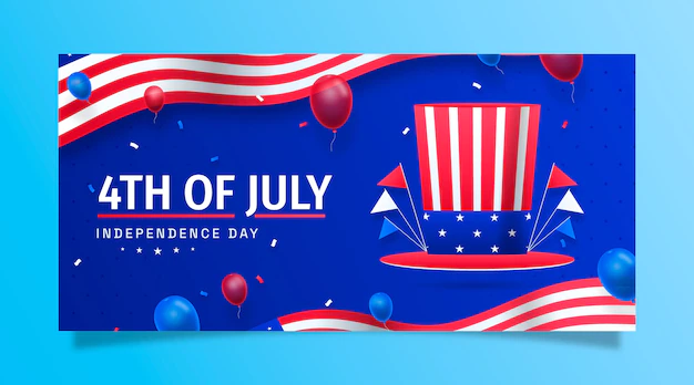 Free Vector | Gradient 4th of july horizontal banner