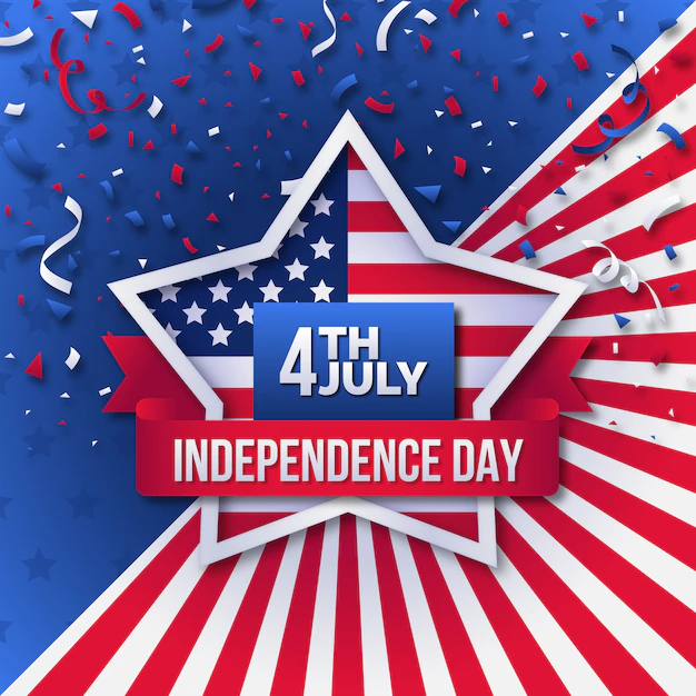 Free Vector | Gradient 4th of july illustration with confetti