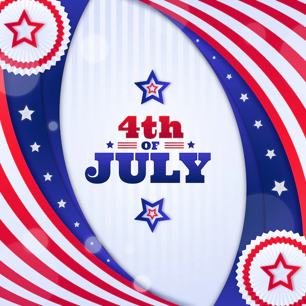 Free Vector | Gradient 4th of july illustration with stripes and stars