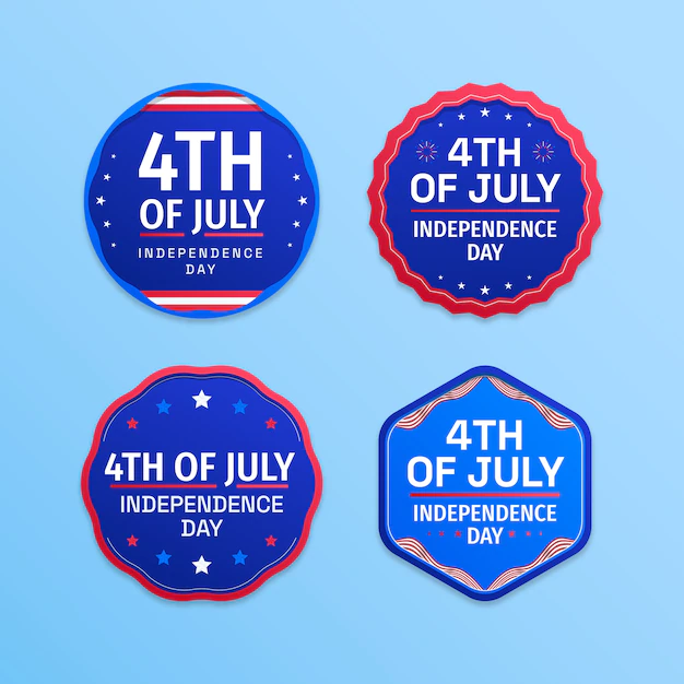 Free Vector | Gradient 4th of july label pack