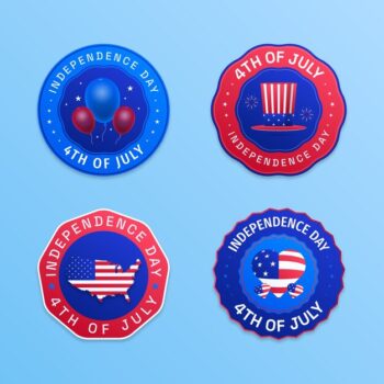 Free Vector | Gradient 4th of july labels template