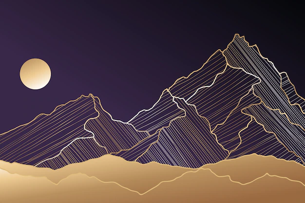 Free Vector | Gradient abstract mountain background design