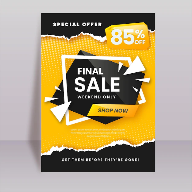 Free Vector | Gradient abstract vertical sale poster template