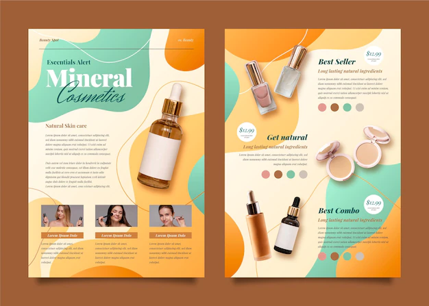 Free Vector | Gradient beauty product catalog with photo