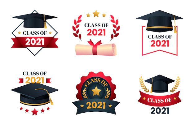 Free Vector | Gradient class of 2021 badge collection