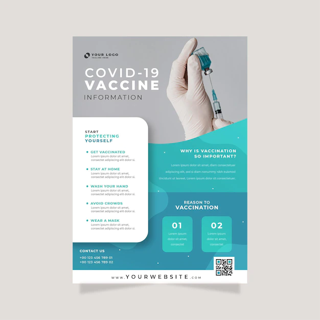 Free Vector | Gradient coronavirus vaccine flyer