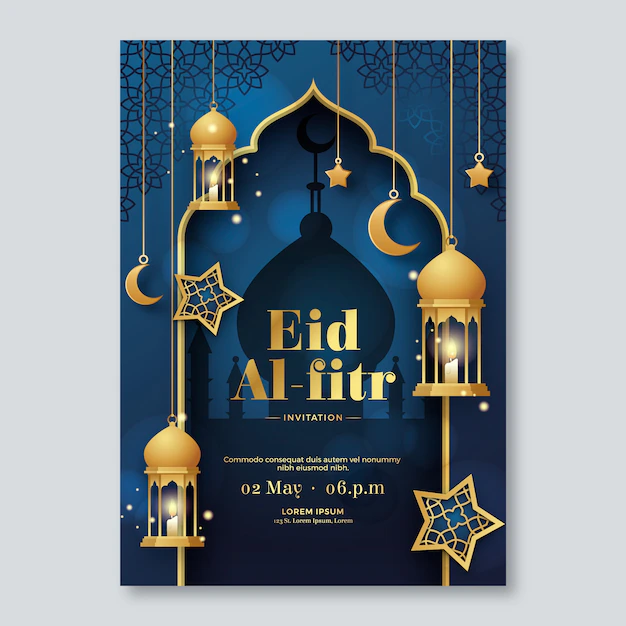 Free Vector | Gradient eid al-fitr invitation template