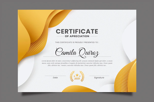 Free Vector | Gradient golden luxury certificate