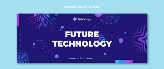 Free Vector | Gradient halftone technology facebook cover