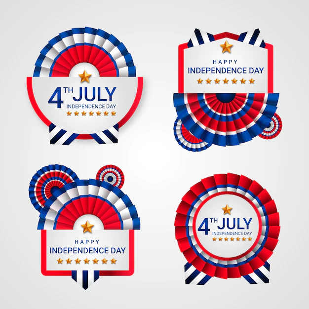 Free Vector | Gradient independence day label collection
